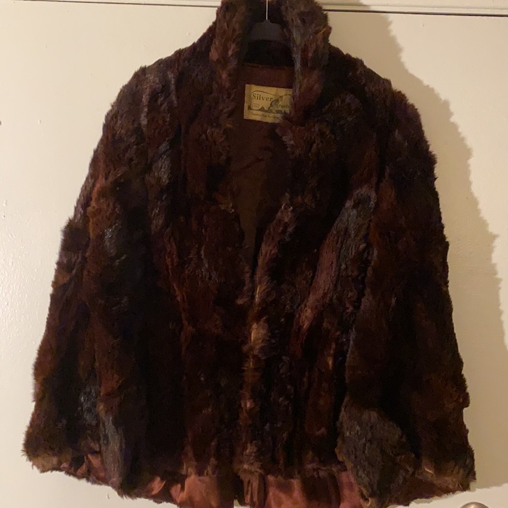 🔥✨Silver Fox Vintage Fur Cape Coat - Picture 3 of 17